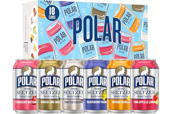 Polar Seltzer Water Sampler Variety Pack, 12 fl oz cans, 18 pack