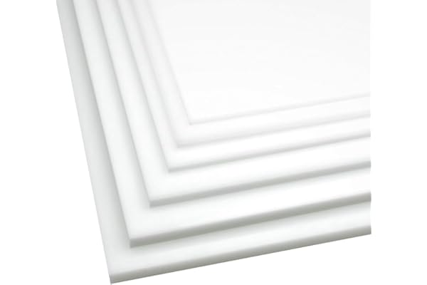 Bocolon High Density Polyethylene Sheets HDPE Plastic Sheet Board for DIY, Heavy Duty Industry, 1/8" Thick,Size 12" x 12", Wh