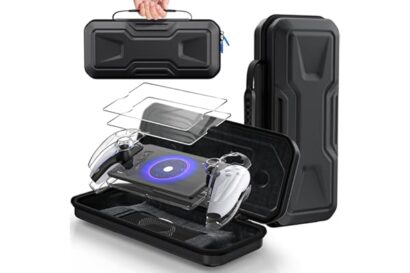 FYOUNG 3 in 1 Accessories Bundle for Playstation Portal, Carrying Case & Hard PC Clear Cover Skins Set with Screen Protector,