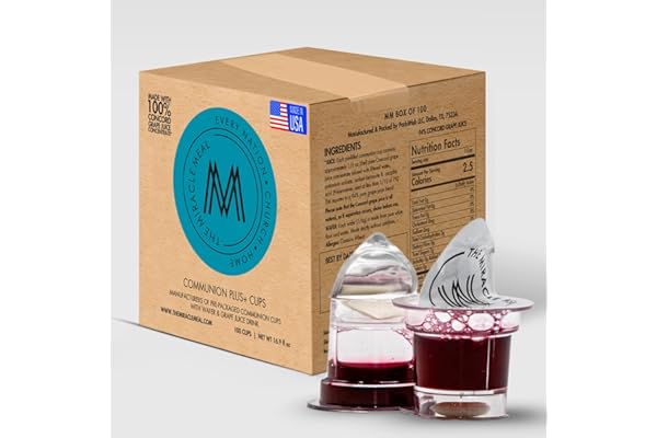 The Miracle Meal Communion Plus + Cups will simplify your communion experience: 100% Concord Grape Juice & Wafer - Box of 100