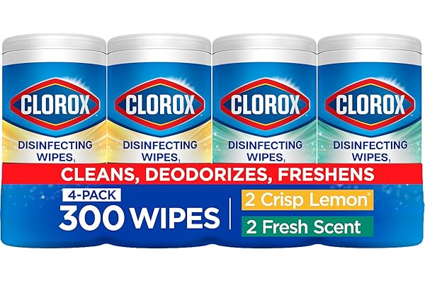Clorox Disinfecting Cleaning Wipes Variety Pack, 75 Count Each, Pack of 4 (Package May Vary)