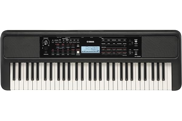Yamaha 61 Touch Sensitive Keys Portable Keyboard for Beginners with Music Rest, Power Adapter PSR-E383