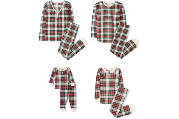 The Children's Place Family Matching, Plaid Waffle 2 Piece Pajama Sets