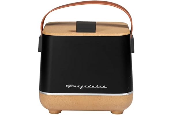 Frigidaire Portable Top Opening Lid Insulated 6-Can or 4-Liter Mini Personal Fridge Cooler, Black color, 110v Wall outlet & 1