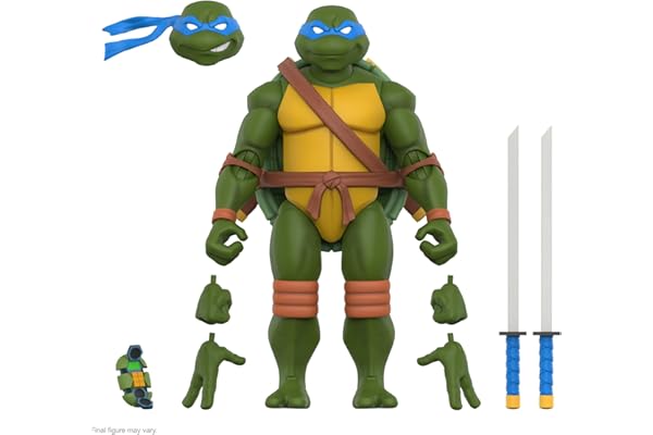 Super7 ULTIMATES! Teenage Mutant Ninja Turtles Leonardo - 7" TMNT Action Figure with Accessories Classic Cartoon Collectibles