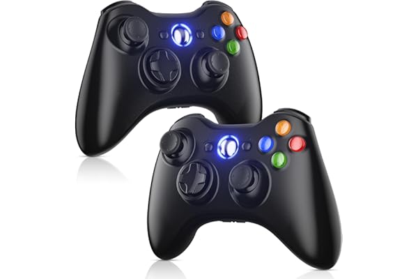 Gamrombo 2 Pack Replacement for Xbox 360 Controller, Wireless Controllers Gamepad Upgraded Joystick Compatible with 360 & Sli