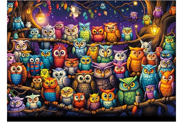 TangComplete - Owl Family Puzzles for Adults 1000 Pieces, Jigsaw Puzzles for Adults 1000 Piece, Challenging Game Toys, Imposs