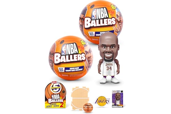 5 Surprise NBA Ballers Series 2 by ZURU, Licensed NBA Collectible, Surprise Unboxing Basketball Collectible Sports Toy for Bo