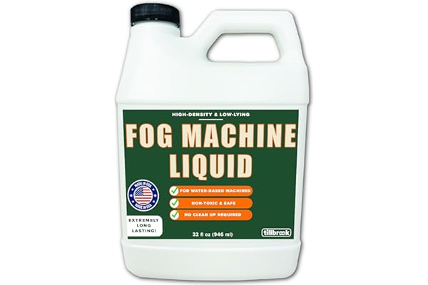 Fog Machine Liquid - 32 oz Tillbrook Fog Machine Fluid - High Density & Long-Lasting Fog Juice - Low-Lying, Universal, Water-