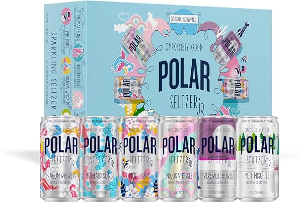 Polar Seltzer Jr Variety Pack, 7.5 fl oz cans, 24 pack, Six Flavors, Mini Cans, No Sugar, No Sweeteners