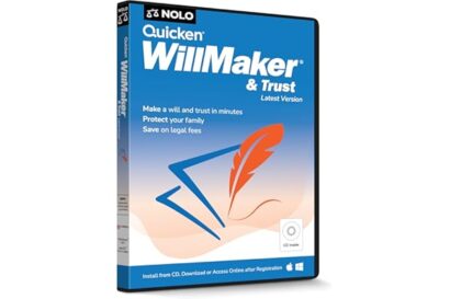 Quicken WillMaker & Trust Latest Version - Estate Planning Software - Includes Will, Living Trust, Health Care Directive, Fin