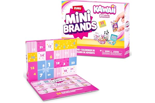 Mini Brands Kawaii Advent Calendar by ZURU, Collectible Seaonal Toys for Girls