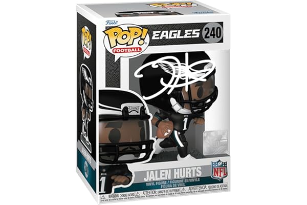 Jalen Hurts #240 Facsimile Signed Reprint Laser Autographed Funko POP! Football NFL: Philadelphia Eagles Figurine with Protec