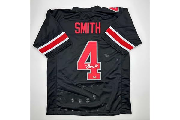 Facsimile Autographed Jeremiah Smith Ohio State Black Reprint Laser Auto College Football Jersey Size Men