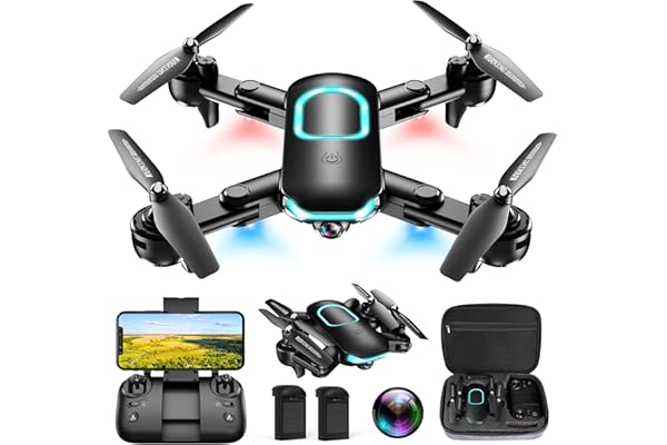 Drone with Camera, Foldable Drone for Beginners with 1080P Camera, Upgrade Altitude Hold, Circle/Rotating/Waypoint Fly, 3D Fl