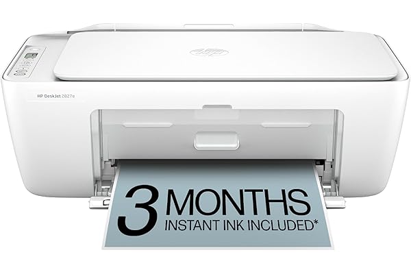 HP DeskJet 2827e Wireless All-in-One Color Inkjet Printer, Scanner, Copier, Best-for-Home, 3 Month Instant Ink Trial Included