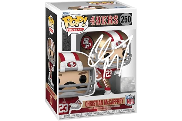 Christian McCaffrey #250 Facsimile Signed Reprint Laser Autographed Funko POP! San Francisco 49ers Figurine with Protector Ca