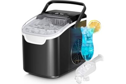 Antarctic Star Countertop Ice Maker Machine, 8 Ice Cubes in 6 mins, 26lb/Day Ice with 2 Sizes- Portable Mini, Energy Saving &