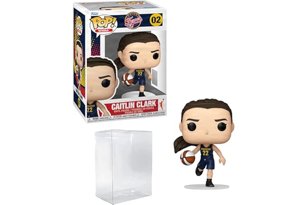 Caitlin Clark #02 Rookie Season Funko POP! Basketball WNBA: Indiana Fever Figurine with HOFSM Protector Case