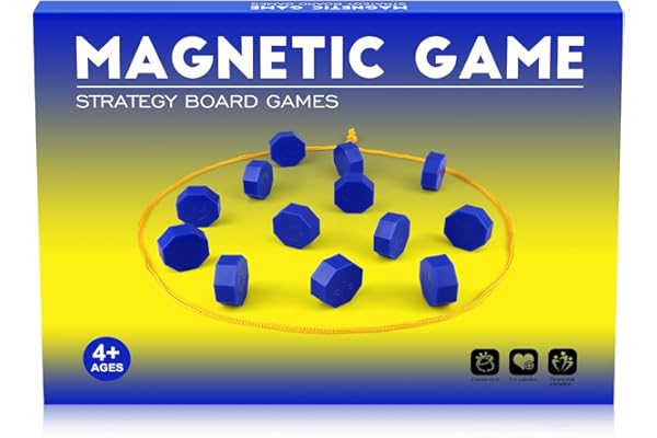 Bameca Magnetic Chess Game with Full-Size Stones, Magnet Game with String, for Family & Party & Travel & Camping, Puzzle Stra