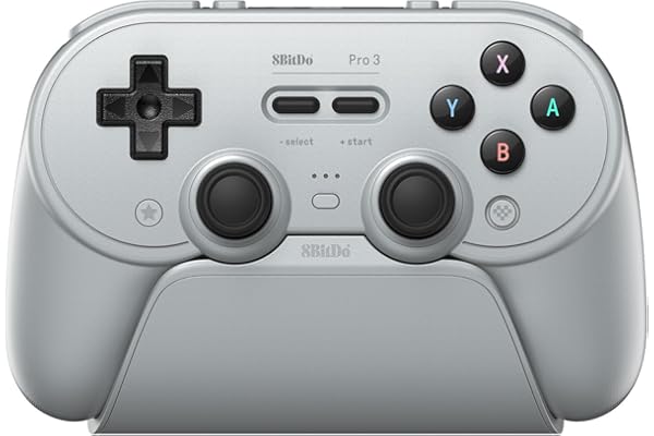 8BitDo Pro 3 Bluetooth Controller for Switch/Switch 2 – TMR Joysticks, Swappable ABXY Buttons, Pro Back Buttons, Charging Doc