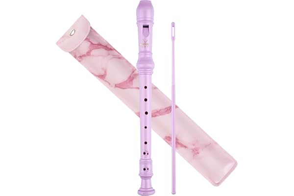 YONTY Soprano Recorder 8-Hole Instrument for Beginners Kids Students, Baroque Style C Key Flute with Cleaning Rod & acking Ba