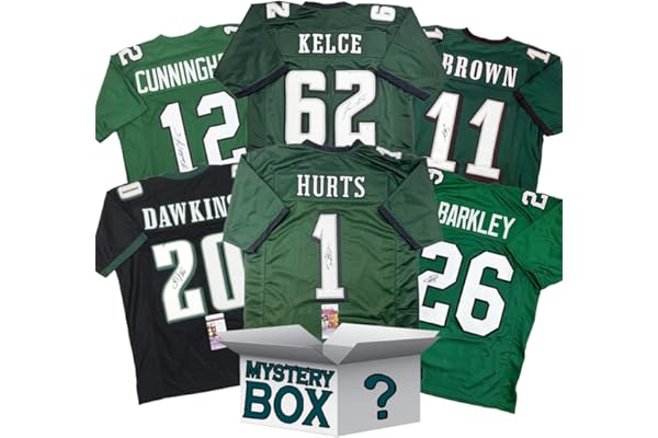 Autographed/Signed Philadelphia Football Jersey Mystery Box with PSA JSA or Beckett COA