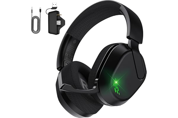 Gvyugke Wireless Gaming Headset for Xbox Series X/S, Xbox One, PS5, PC, Mac, Bluetooth 6.0 Gaming Headphones with Flip-to-Mut