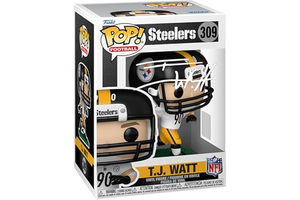 TJ T.J. Watt #309 Facsimile Signed Reprint Laser Autographed Funko POP! Football NFL: Pittsburgh Steelers Figurine with Prote