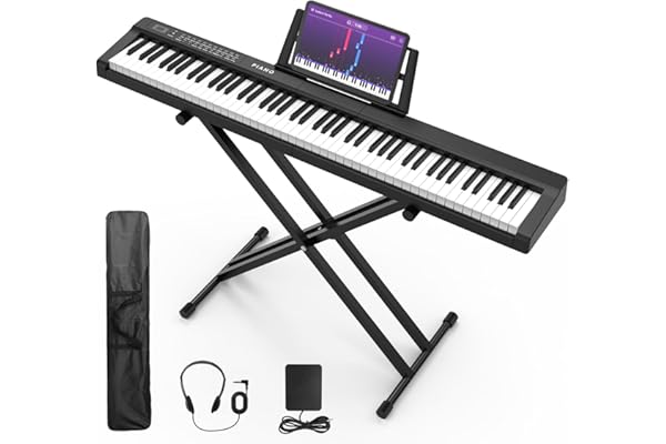 Digital Piano 88 Key Full Size Semi Weighted Electronic Keyboard Piano Set with Stand,Built-In Speakers,Electric Piano Keyboa